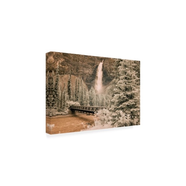 Monte Nagler 'Takkakaw Falls And Bridge Canadian Rockies Canada Infrared' Canvas Art,16x24